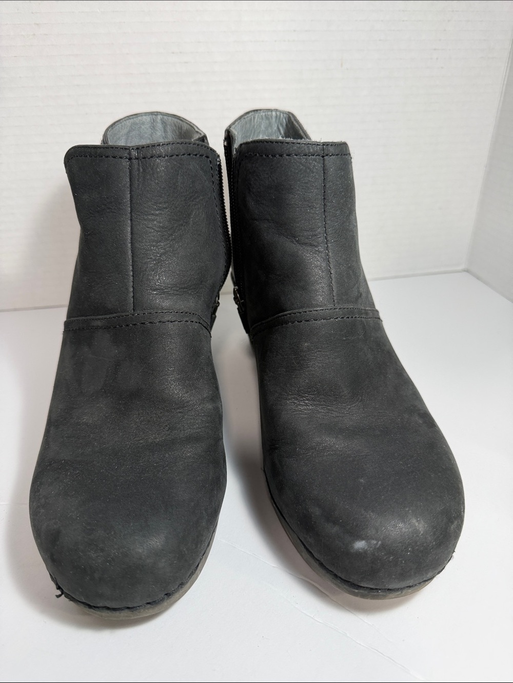 Black Leather Ankle Boots
